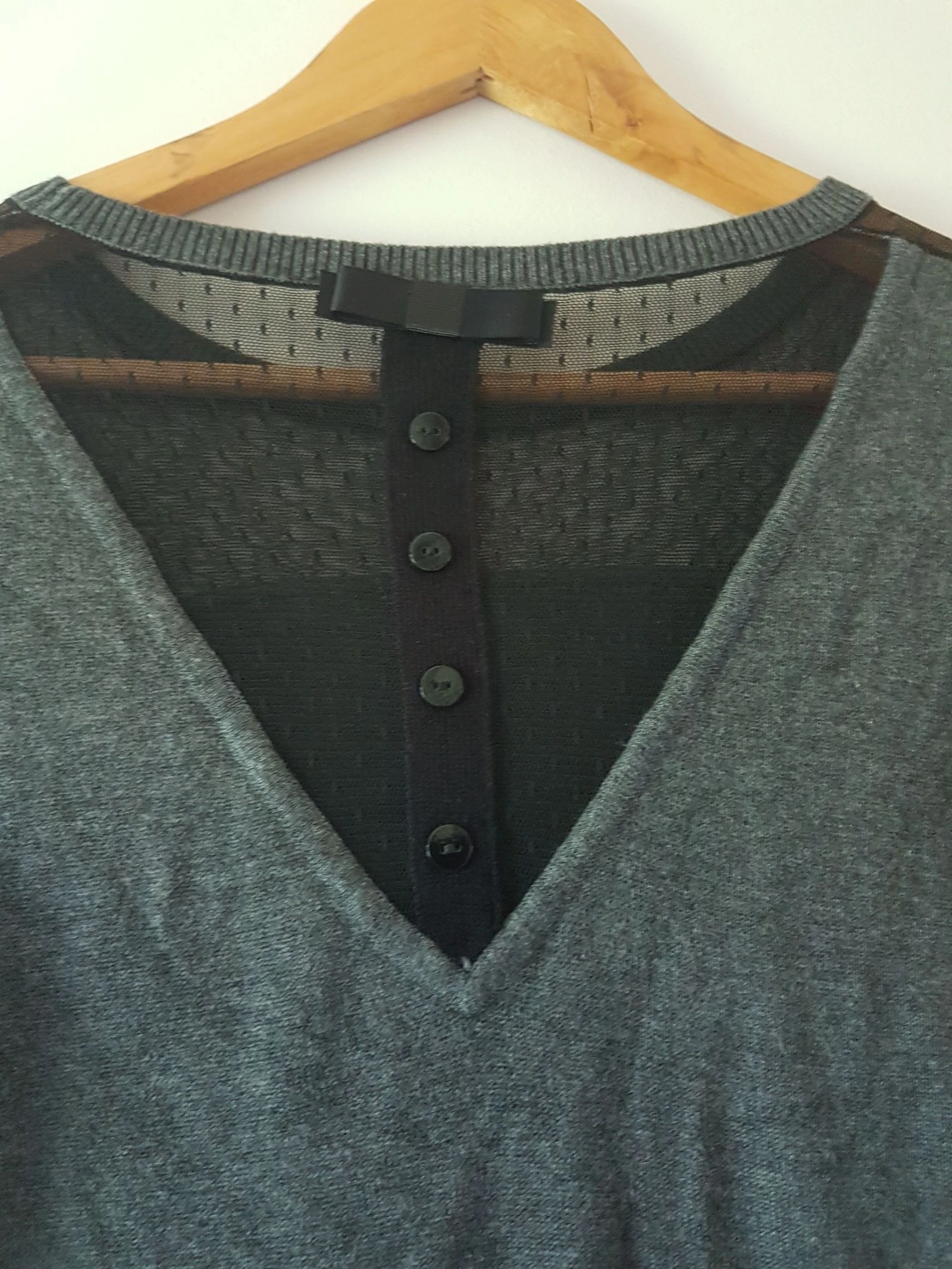 Vestido tipo jersey Etam gris antracita 36 casi nuevo para otoño invierno cálido de lana casual – photo 3